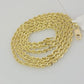 Real 10k Gold Chain Necklace Rope 20 Inch 2.5mm Diamond Cut Solid 10kt Men Women