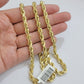 10k Yellow Gold Rope Chain Necklace 6mm 18-28 Inch Diamond Cuts Men's 10ktend