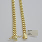 Real 10k Gold Chain Necklace Miami Cuban Link 7mm 20 - 30 Inch Men 10KT Box Lock