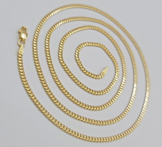 Solid 18k Gold Necklace Chain Miami Cuban Link 2.5mm 24 Inch Real 18kt Men Women