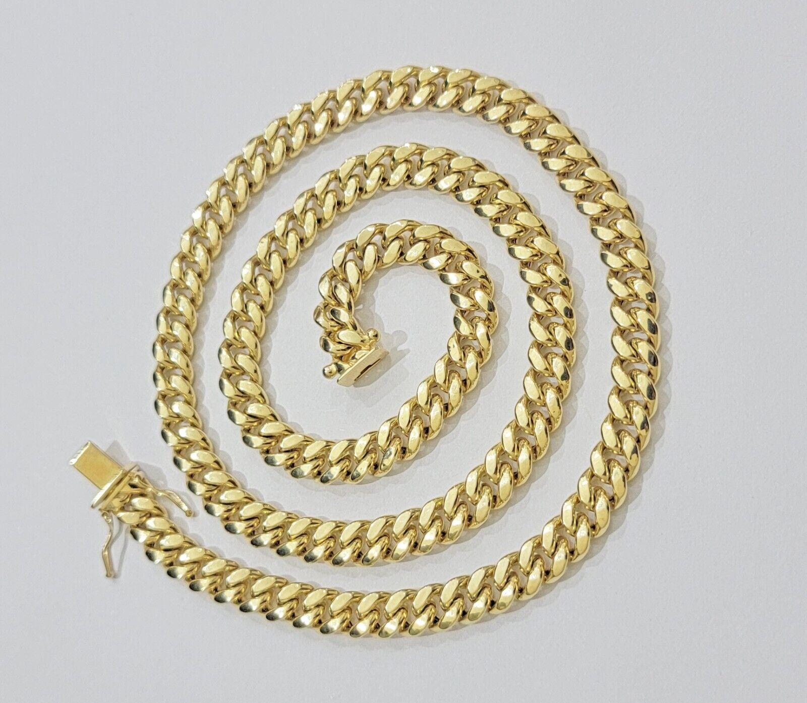 Real 10k Gold Chain Necklace Miami Cuban Link 7mm 18" - 30 Inch Mens 10kt Yellow