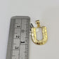10k Gold Initial U Charm Rope Chain 16"-26" 2.5mm SET Necklace Alphabet Pendant