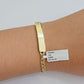 Kids 10k Yellow Gold Chino Bracelet ID Name Plate 5 Inch 4mm SOLID LINK REAL