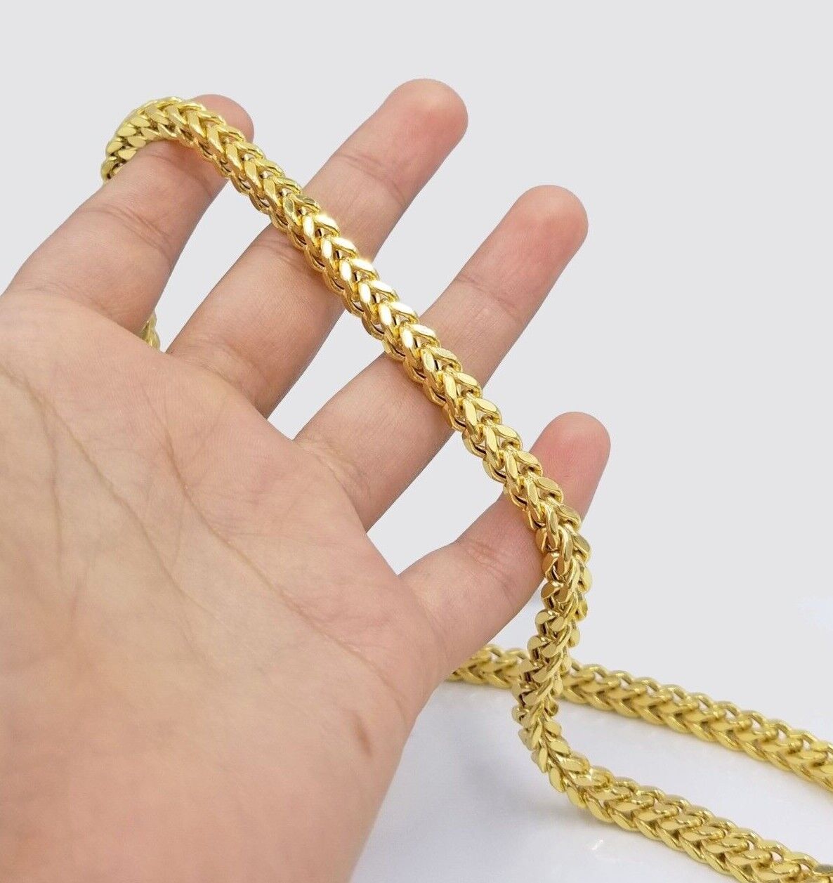 Real 10k Yellow Gold Franco chain Necklace 5mm 28 inch Men's 10 KT gold chain