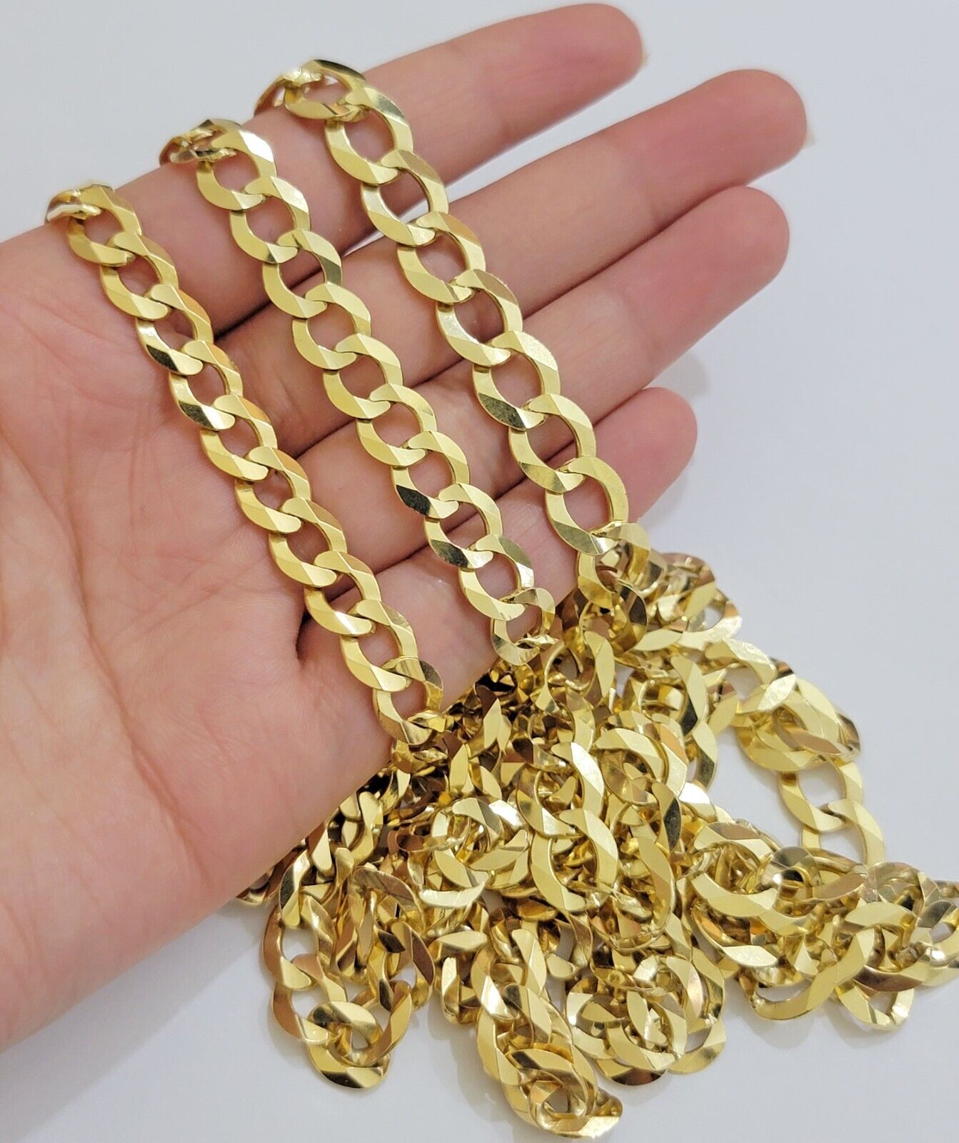 SOLID 14k Gold Necklace Cuban Curb Link Chain 9mm 10mm 11mm 18-30 Inch REAL 14kt