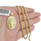 Real 10k Gold Rope Chain Jesus Head Charm SET Circular Pendant Necklace 3mm 26''