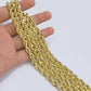 Real 14K Yellow Gold Rope Chain Necklace 5mm 22" 24" 26" inch for Men, Lobster