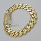 Real 10k Gold Bracelet Mens 9 inch 15mm Royal Cuban Link 10kt Yellow Gd CZ Lock