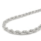 Real 10K White Gold Rope Chain 6mm  Necklace  20-24'' Inches Lobster Lock 10kt