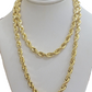 Real 10k Gold Necklace 6mm Rope 28 Inch Diamond Cut Solid 10kt Chain For mens