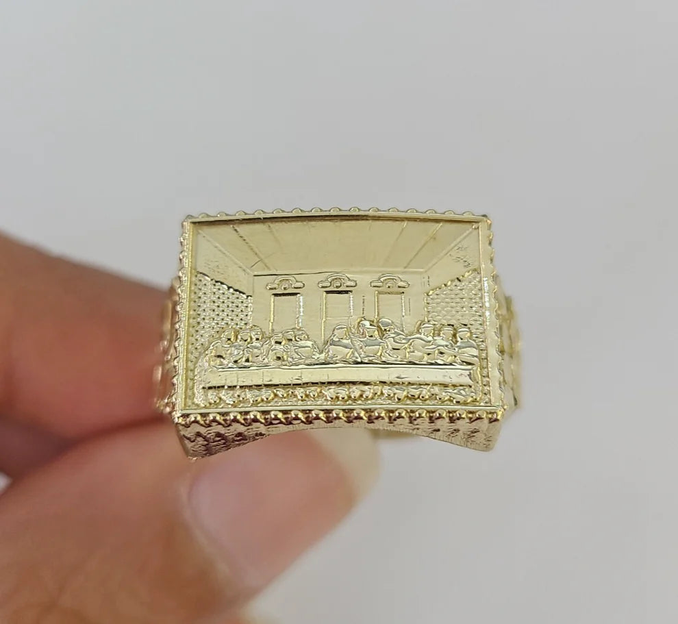 10k Last Supper Ring Casual Band Yellow Gold Genuine Brand New Religious