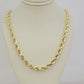 10K Yellow Gold Rope Chain Necklace 7mm 22 Inch REAL 10kt Diamond Cuts For Mens