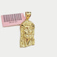 Real 14k Yellow Gold Charm Pendant Jesus Head 14 KT For Men Women, Diamond Cuts