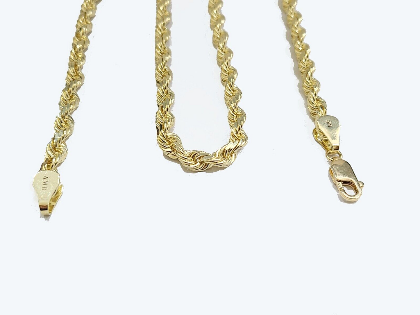 6mm 10k Gold Rope Chain Necklace 22 Inch Mens REAL 10kt Yellow Gold Strong SOLID