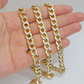 Real 10k Yellow Gold Chain Curb Link Necklace 8mm 28 Inch Diamond Cut Two-tone