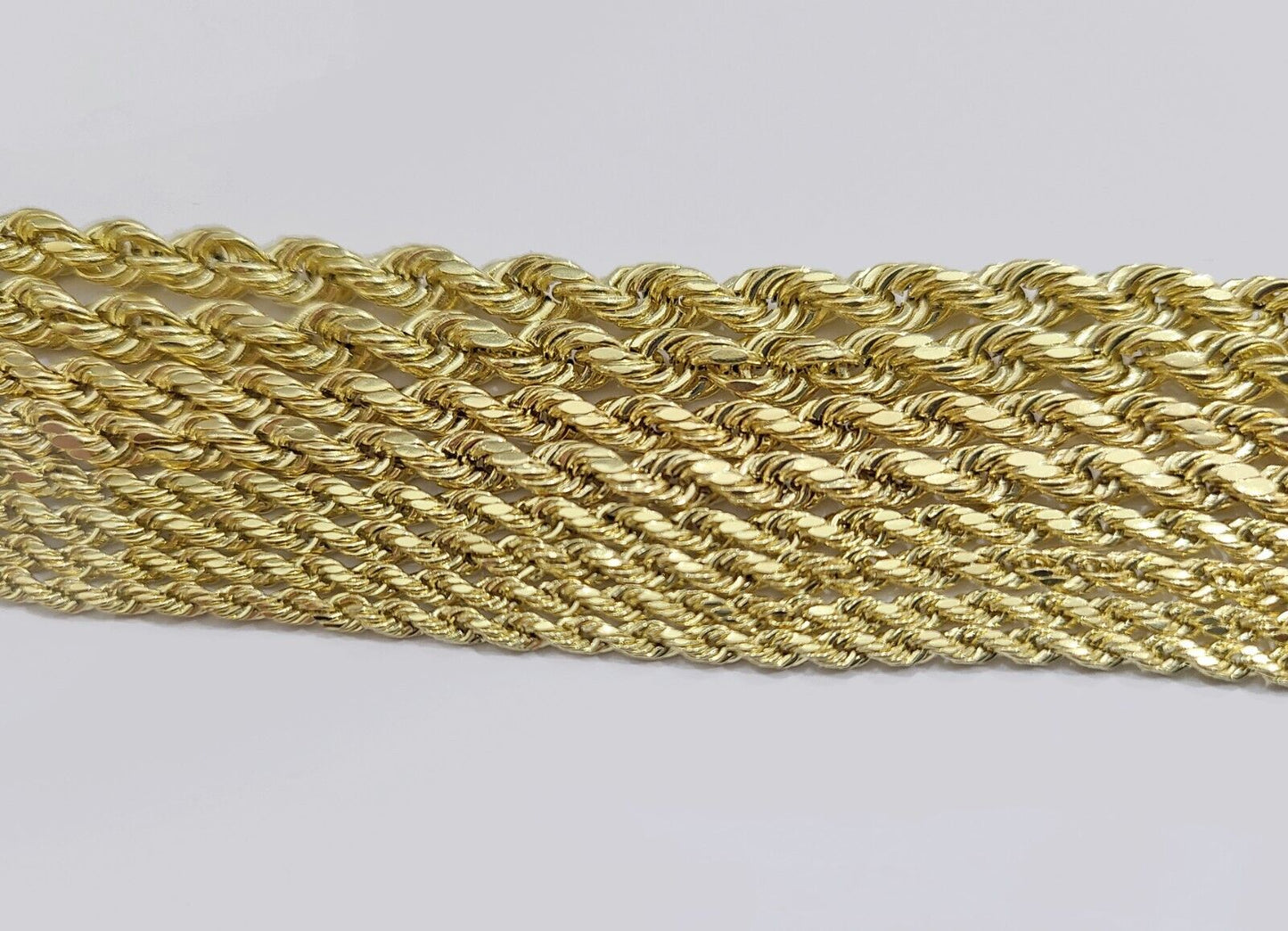 Real 14K Yellow Gold Rope Chain 2.5-5mm Necklace 18-26 Inches Lobster Lock SALE