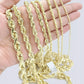 14k Yellow Gold Rope Chain Necklace SOLID 18-30 Inch 3mm-10mm Diamond Cuts, REAL