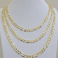 Figaro Link Chain 14k Yellow Gold 7mm Necklace 20 - 30 Inch SOLID 14kt STRONG