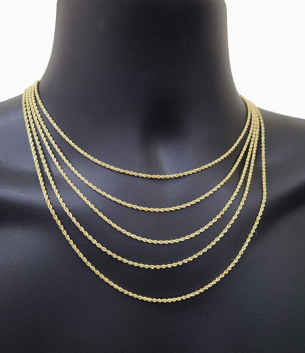 18k white deals gold rope chain