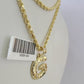 10k Gold Initial G Charm Rope Chain 16"-26" 2.5mm SET Necklace Alphabet Pendant