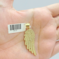 Real 10k Yellow Gold Wing Charm Pendant 10kt for Chain Feather