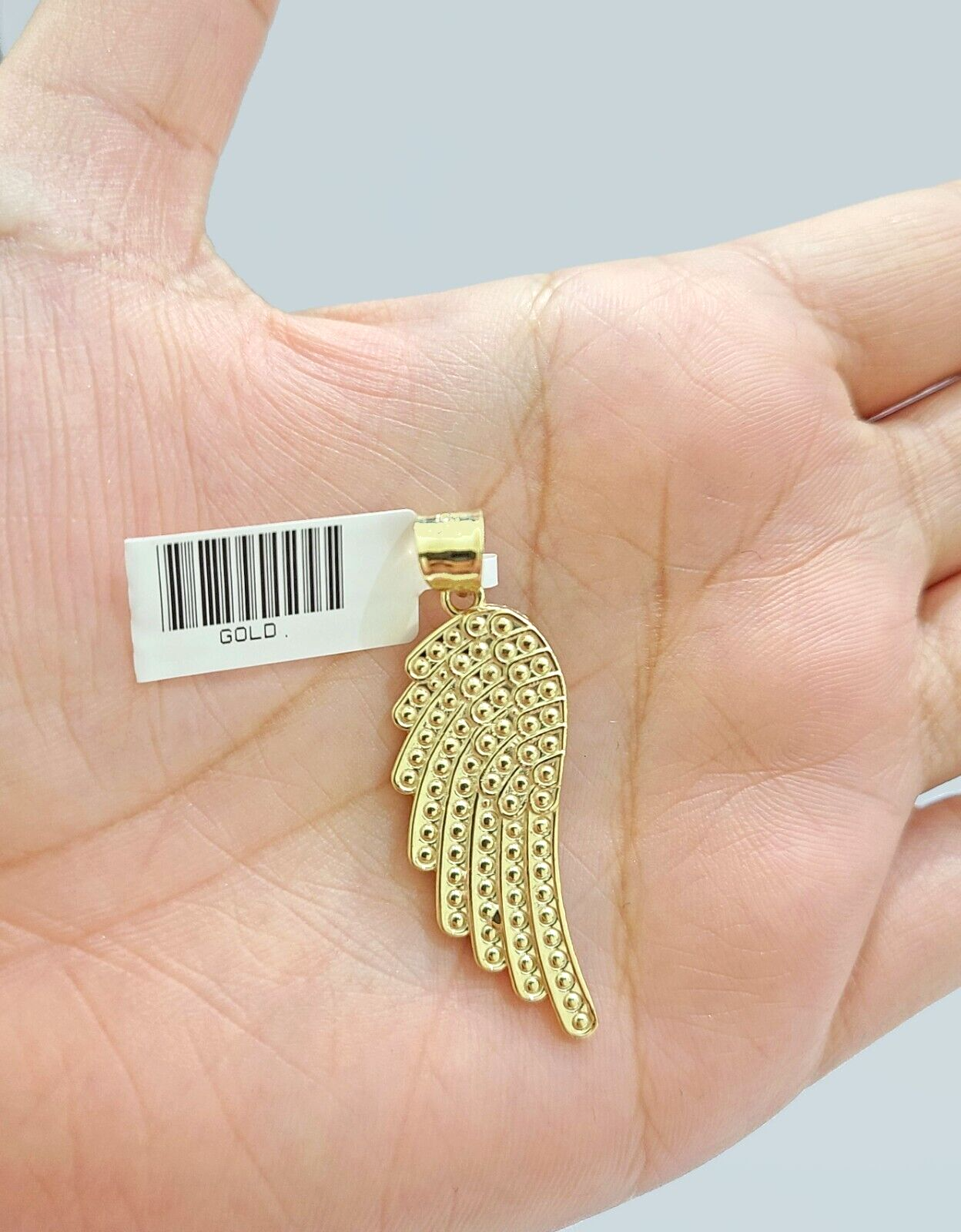 Real 10k Yellow Gold Wing Charm Pendant 10kt for Chain Feather