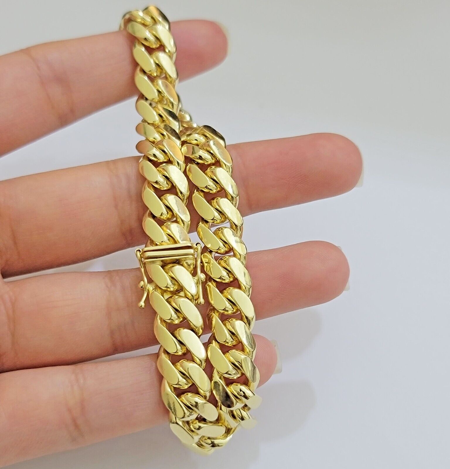 Solid 14k Gold Bracelet 9mm Miami Cuban Link 8.5 inch Mens Real 14kt Yellow Gold