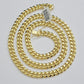 14k Gold Chain Necklace 24 Inch Miami Cuban Link 8mm Box Lock Real 14KT For Mens