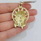 Real 10k Gold Charm Pendant Jesus Head 10kt Yellow Gold Genuine for Men's