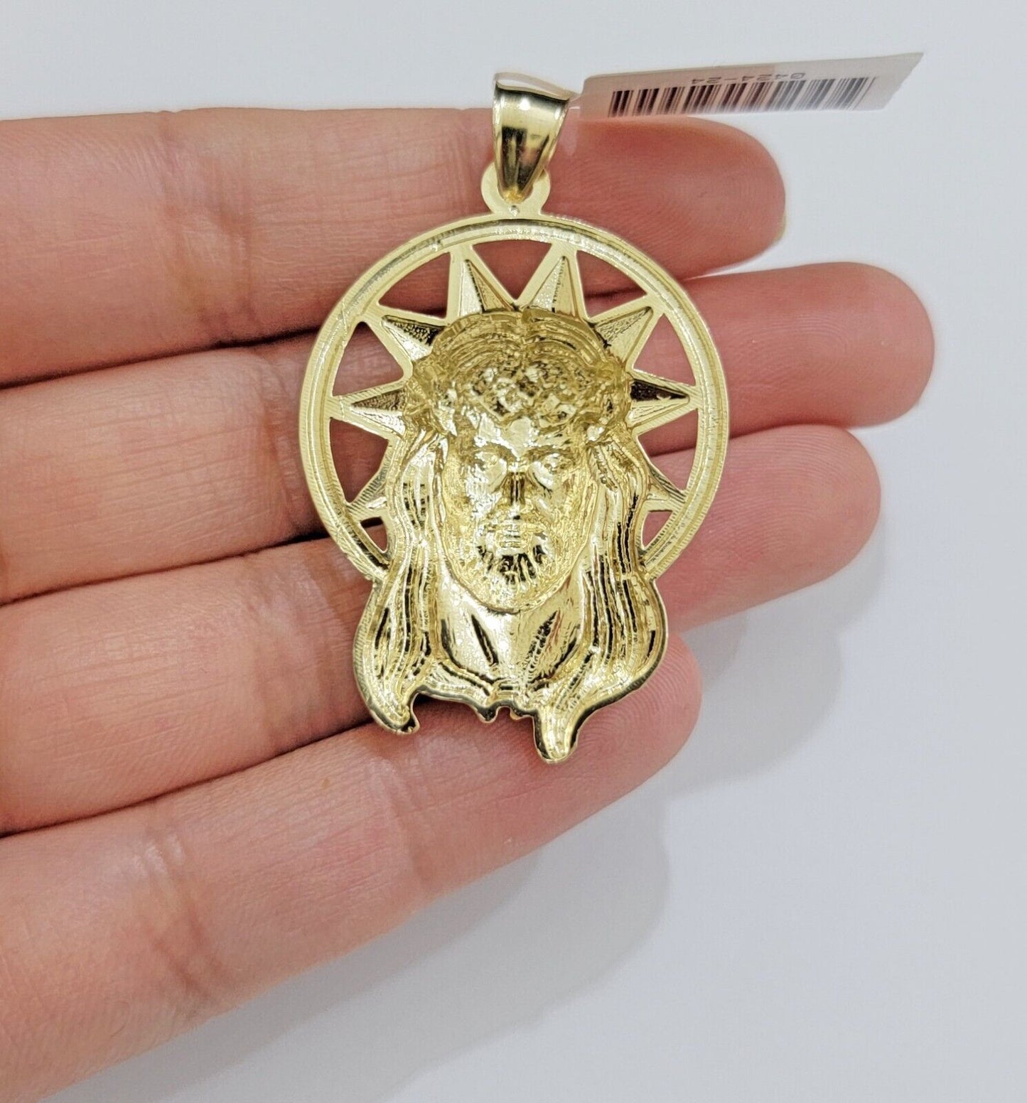 Real 10k Gold Charm Pendant Jesus Head 10kt Yellow Gold Genuine for Men's