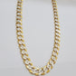 Real 10k Yellow Gold Chain Curb Link Necklace 10mm 18-30 Inch Diamond Cuts