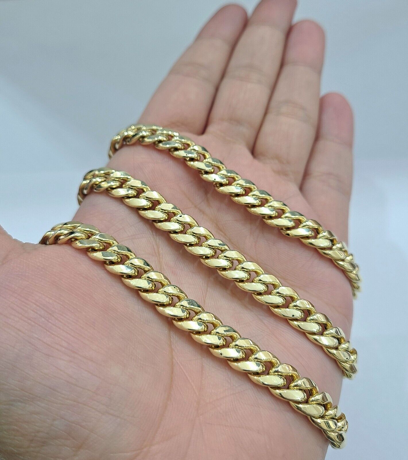 Real 10k Yellow Gold 8mm Miami Cuban Chain Necklace 18''-30'' inch 10kt Unisex