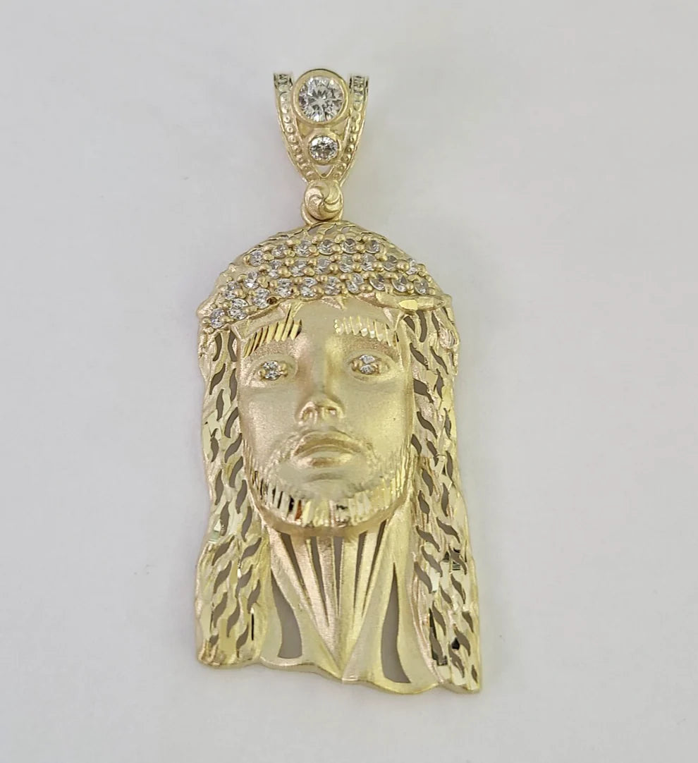 10k Jesus Head Charm Pendant Religious REAL 10Kt Yellow Gold