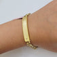 Real 14k Yellow Gold Chino Bracelet 8 Inch 7mm Men's Name Plate ID Link Solid