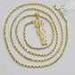 REAL 10k Gold Pendant & Solid Rope Chain Necklace 18" - 24 Inch Saint Jude Charm