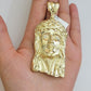 Real 10k Yellow Gold Jesus Face Head Pendant 3 Inch Charm For Men's, 10kt / CAL