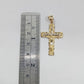 Real 14k Yellow Gold Jesus Crucifix Nugget Cross Charm Pendant 1.5" inch