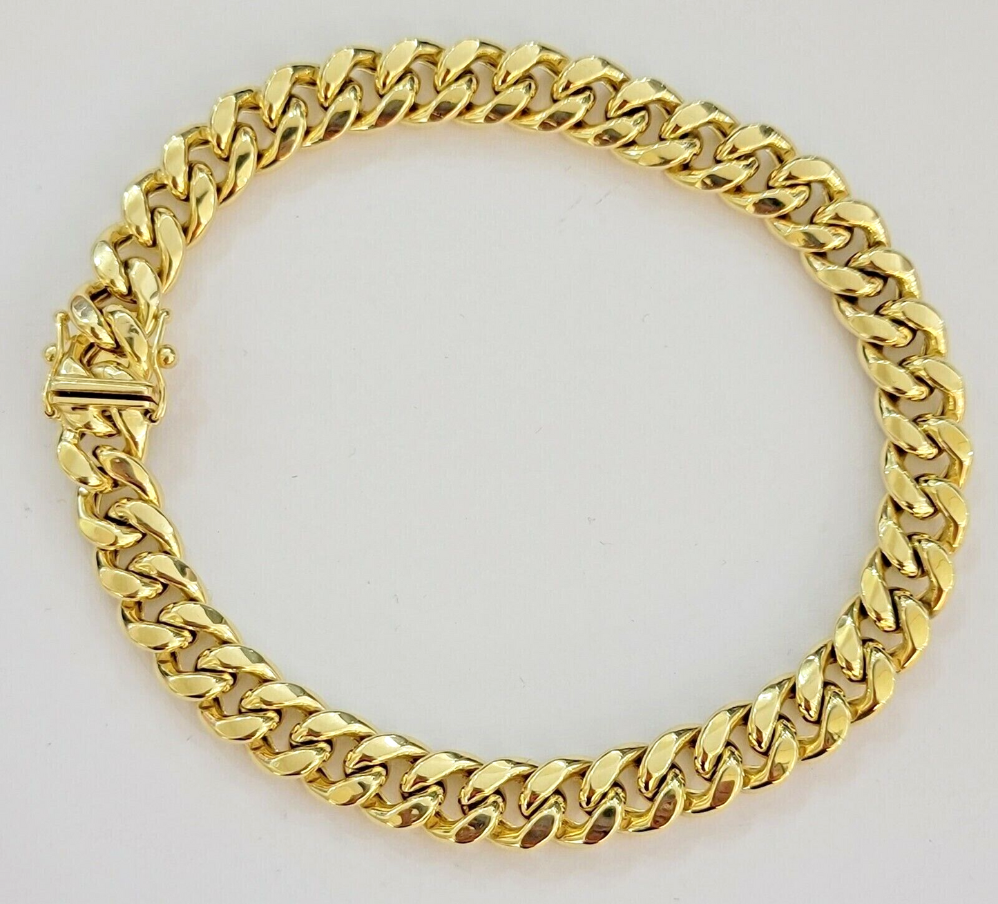 10k Yellow Gold Miami Cuban Link Bracelet 8" inch 9mm Real 10kt Box Lock