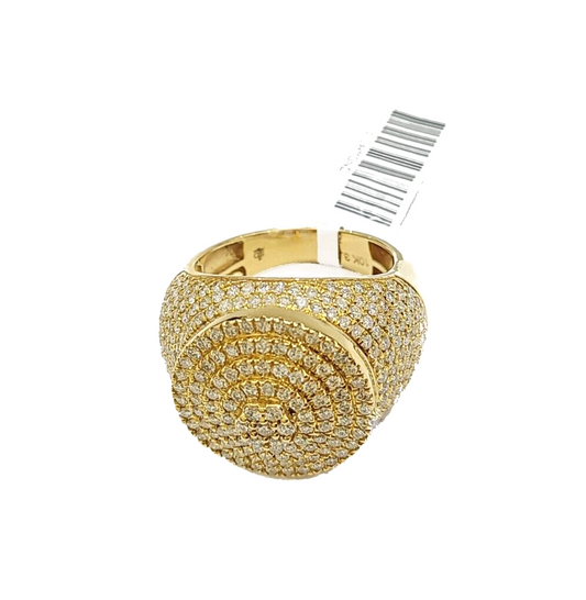 Real 10k Yellow Gold Diamond Lollipop Ring Genuine 3.26CT Diamonds 10kt Size 10