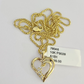 10K Solid Franco Chain Heart Pendant Charm Necklace 16"-22" 1mm Gold Ladies