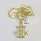 10K Solid Franco Chain Jesus Anchor Pendant Charm Necklace 16"-22" 1mm Gold