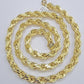 Real 10k Yellow Gold 8mm Rope Chain Necklace 18 in- 30 Inch Diamond Cuts 10kt