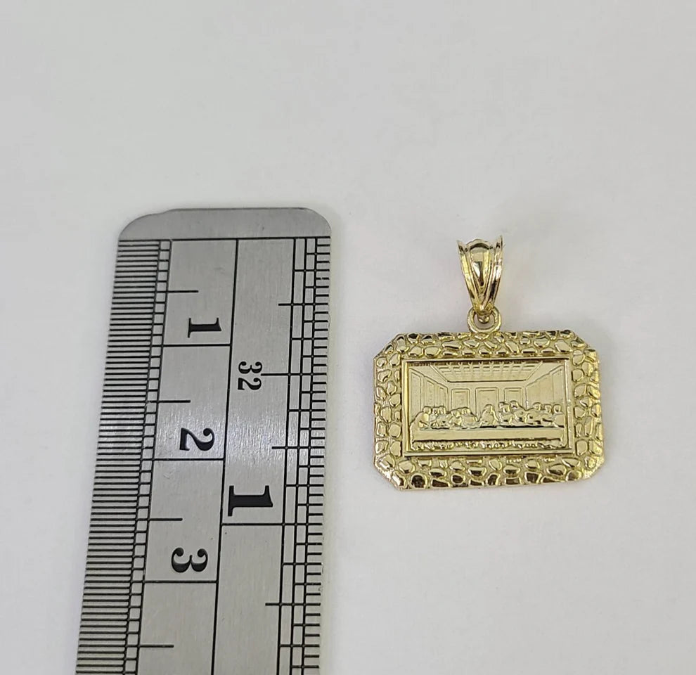 10k Last Supper Charm Pendant Nugget REAL 10Kt Yellow Gold Genuine