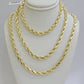 Real 10k Gold Rope Chain Necklace 18-30 Inch 3mm To 10mm Diamond Cut 10KT Yellow