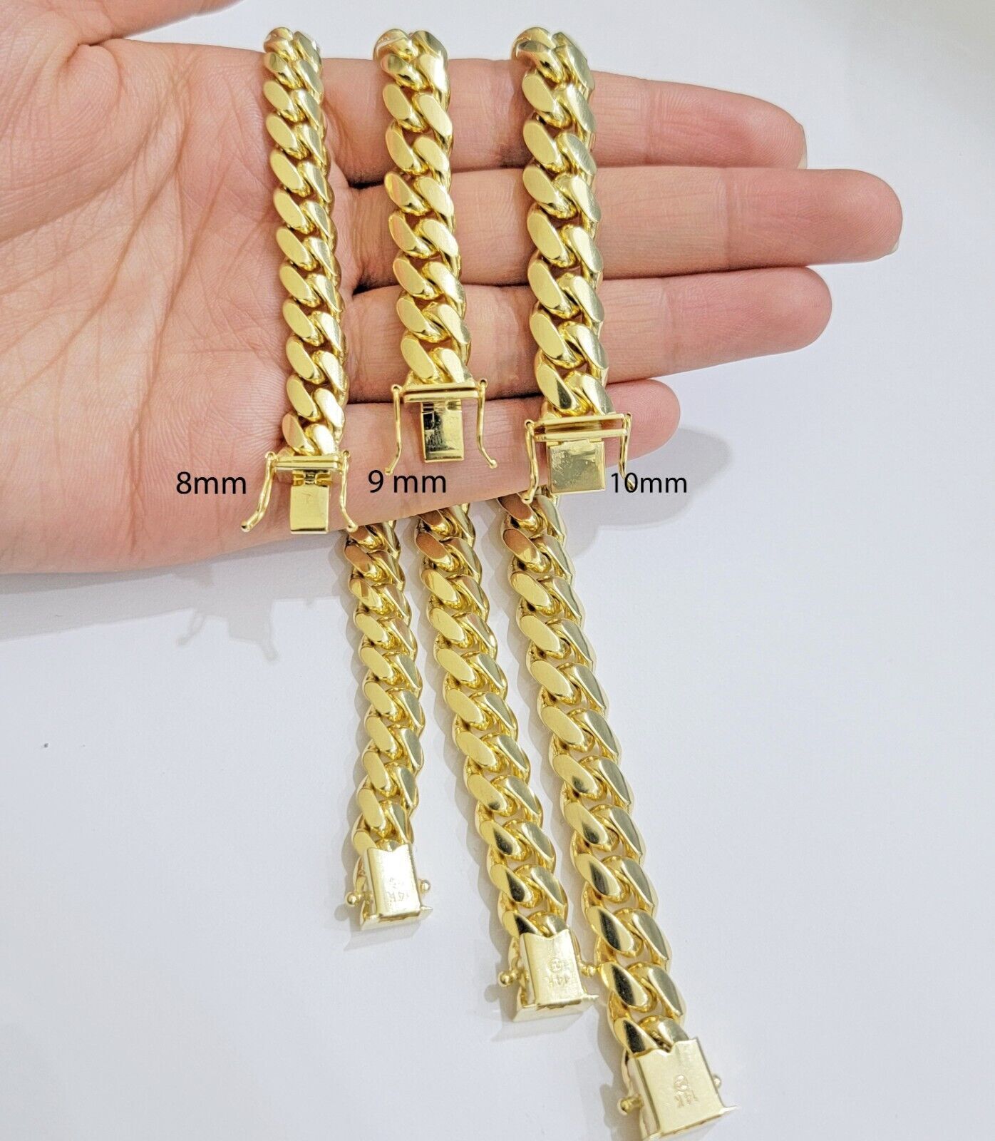 14k Yellow Gold Bracelet Miami Cuban Link 6mm -10 mm 7.5- 9 Inch REAL 14kt SOLID