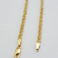 Solid 18k Yellow Gold Necklace Rope Chain 3mm 24'' Inch Real 18kt Men Women SALE