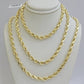 10k Yellow Gold Rope Chain Necklace 6mm 18-28 Inch Diamond Cuts Men's 10ktend