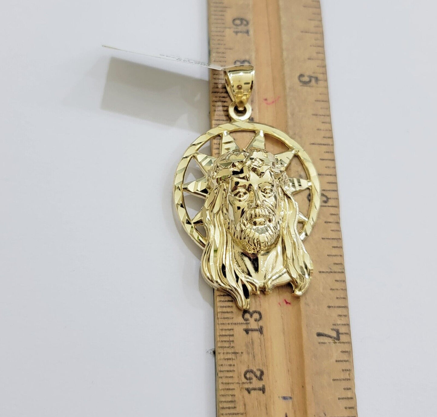 Real 10k Gold Charm Pendant Jesus Head 10kt Yellow Gold Genuine for Men's