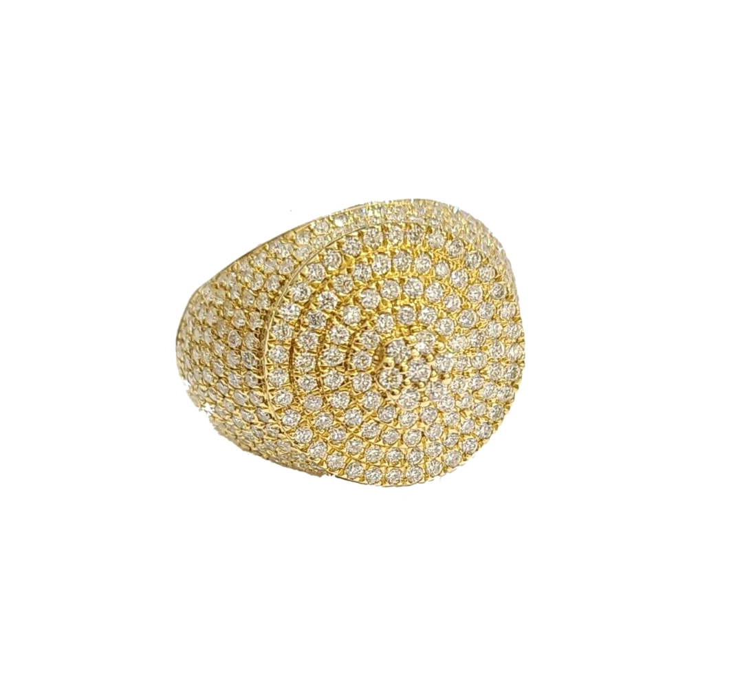 Real 10k Yellow Gold Diamond Lollipop Ring Genuine 3.26CT Diamonds 10kt Size 10