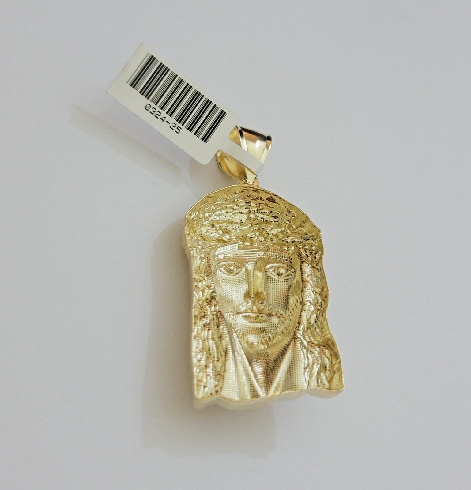 Real 10k Yellow Gold charm Pendant Jesus Head 2 Inch For Men's 10KT / CAL